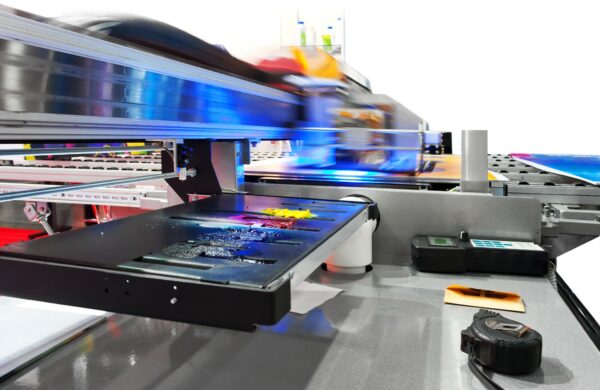 Vorführung der Drucktechnik - Digitaler UV-Druck, UV-Druckmaschine