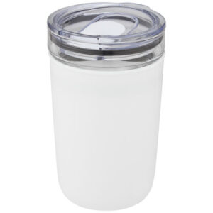 Bello 420 ml Glasbecher mit Außenwand aus recyceltem Kunststoff - weiss