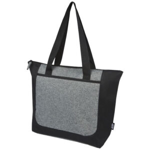 Reclaim GRS recycelte Tragetasche mit Reißverschluss 15 L - schwarz / heather grau