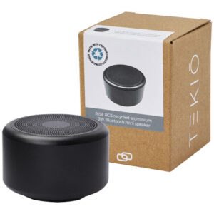 Rise 3 W Mini-Bluetooth®-Lautsprecher aus recyceltem RCS Aluminium - schwarz