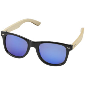 Taiyō verspiegelte polarisierte Sonnenbrille aus rPET/Bambus in Geschenkbox - holz