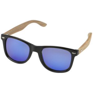 Hiru verspiegelte polarisierte Sonnenbrille aus rPET/Holz in Präsentbox - holz