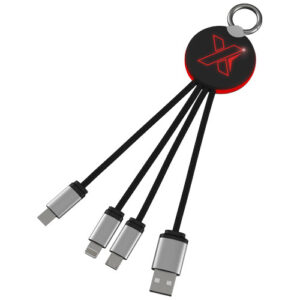 SCX.design C16 Kabel mit Leuchtlogo - rot / schwarz