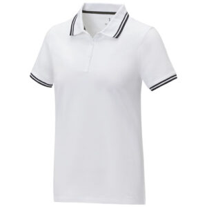 Amarago Polo mit abgesetztem Rand für Damen - weiss, 2XL