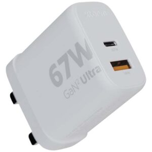 Xtorm XEC067G GaN² Ultra 67 W Wandladegerät mit UK-Stecker - weiss