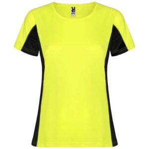 Shanghai Sport T-Shirt für Damen - Fluorgelb / schwarz, 2XL