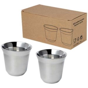 Duo 80 ml RCS-zertifiziertes Espressotassen Set aus Edelstahl - silber
