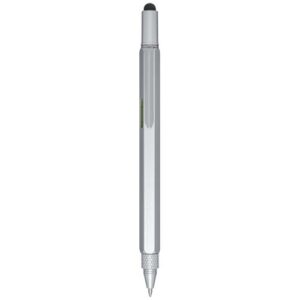 Dora Multifunktionsstift aus recyceltem Aluminium (schwarze Mine) - silber