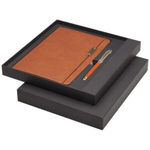 Legato A5 Notizbuch und Tintenroller Set (blaue Mine) - braun