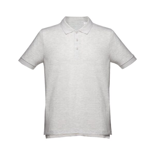 THC ADAM. Kurzarm-Poloshirt aus Baumwolle für Herren - Weiss melliert, XXL