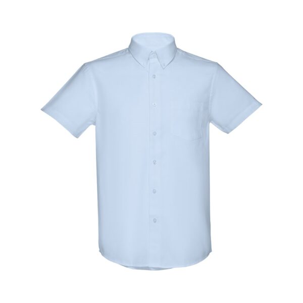 THC LONDON. Herren-Oxford-Hemd mit kurzen Ärmeln - hellblau, XXL