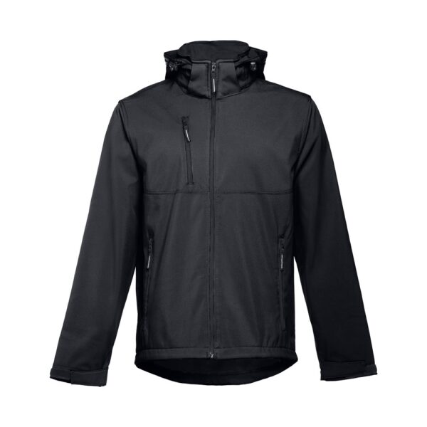 THC ZAGREB. Herren-Softshell-Jacke aus Polyester und Elastan - schwarz, XXL