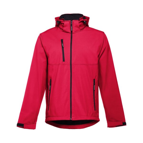 THC ZAGREB. Herren-Softshell-Jacke aus Polyester und Elastan - rot, XXL