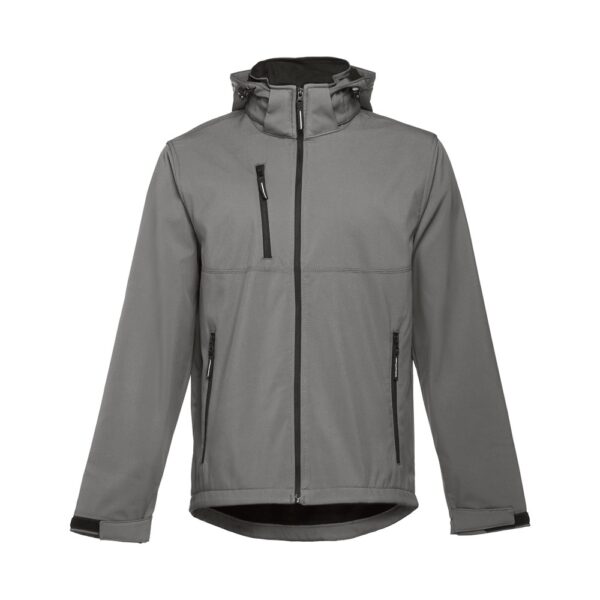 THC ZAGREB. Herren-Softshell-Jacke aus Polyester und Elastan - grau, XXL