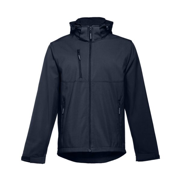 THC ZAGREB. Herren-Softshell-Jacke aus Polyester und Elastan - dunkelblau, XXL