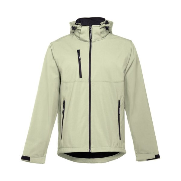 THC ZAGREB. Herren-Softshell-Jacke aus Polyester und Elastan - Pastellgrün, XXL