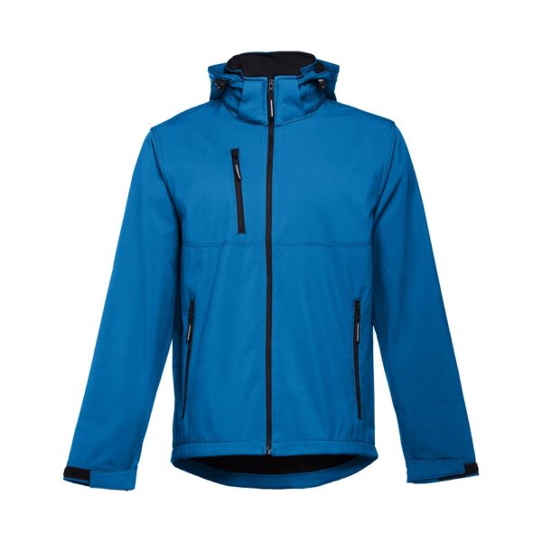 THC ZAGREB. Herren-Softshell-Jacke aus Polyester und Elastan - Petrol, XXL