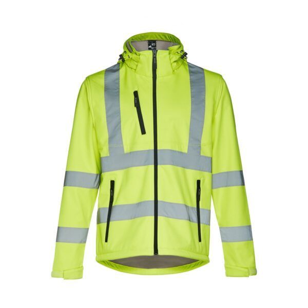 THC ZAGREB WORK. Softshell-Jacke mit hoher Sichtbarkeit (Unisex) - Gelb Hexachrome, XXL