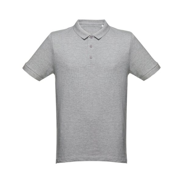 THC MONACO. Herren Poloshirt - Hellgrau melliert, XXL