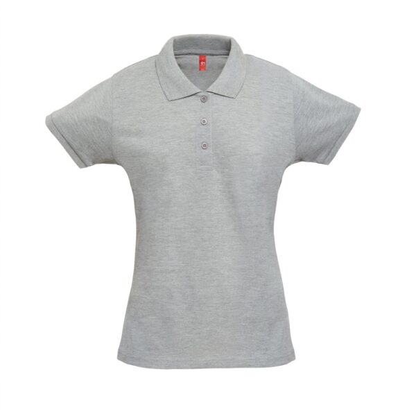 THC BERLIN WOMEN. Damen Poloshirt - Hellgrau melliert, XXL