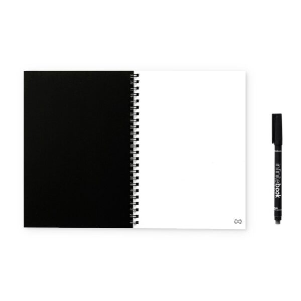 INFINITEBOOK PLAIN A5. "Infinitebook" mit flexiblem Einband und 15 unlinierten Whiteboard Seiten