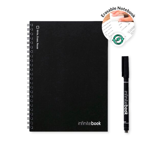 INFINITEBOOK PLAIN A5. "Infinitebook" mit flexiblem Einband und 15 unlinierten Whiteboard Seiten