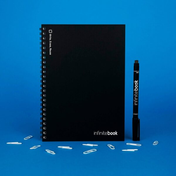 INFINITEBOOK PLAIN A5. "Infinitebook" mit flexiblem Einband und 15 unlinierten Whiteboard Seiten