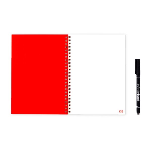 INFINITEBOOK PLAIN A5. "Infinitebook" mit flexiblem Einband und 15 unlinierten Whiteboard Seiten