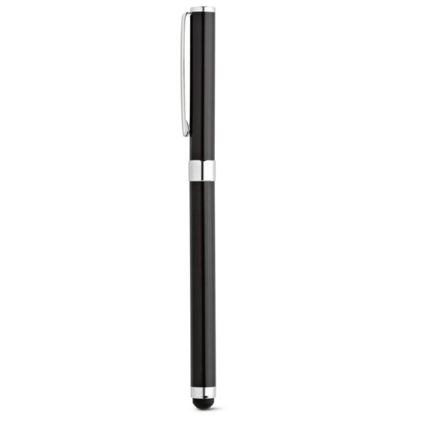 TOUCH. Rollerball aus Edelstahl mit Touchpen-Spitze - schwarz