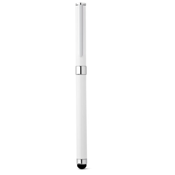 TOUCH. Rollerball aus Edelstahl mit Touchpen-Spitze - weiss