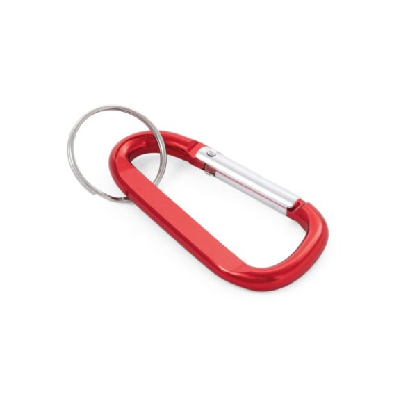 MATTHEW. Karabinerclip aus Aluminium mit Schlüsselring - rot