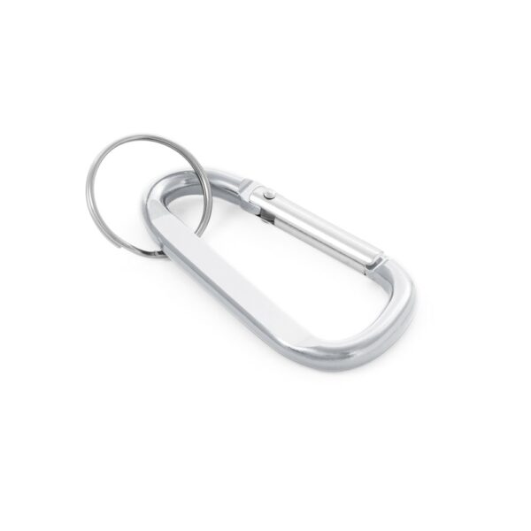 MATTHEW. Karabinerclip aus Aluminium mit Schlüsselring - silber