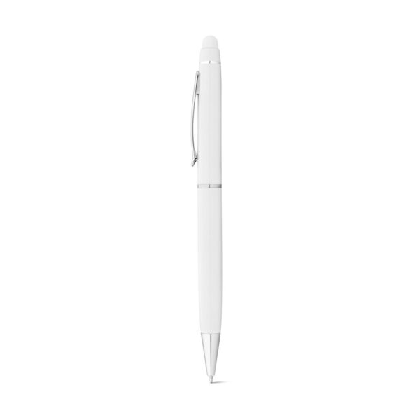 JULIE. Kugelschreiber aus Metall mit Touchpen-Spitze - weiss