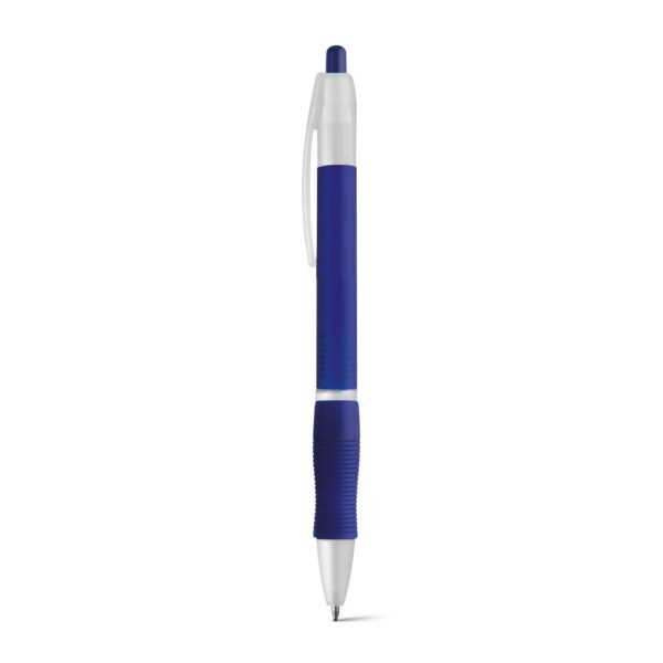 SLIM BK. Kugelschreiber aus ABS mit Gummigriff - blau