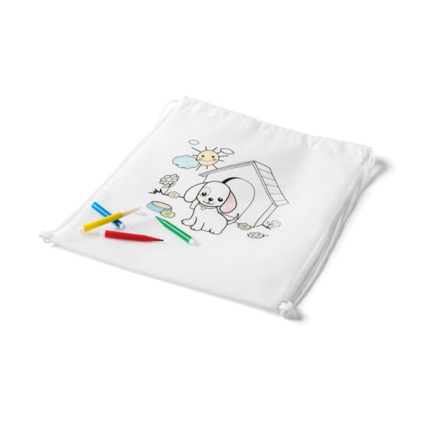 DRAWS. Kinder-Kordelbeutel zum Ausmalen (80 g/m²)