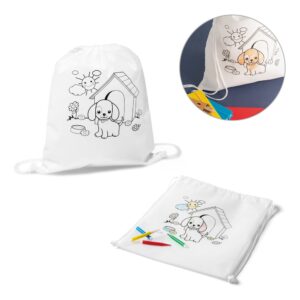 DRAWS. Kinder-Kordelbeutel zum Ausmalen (80 g/m²)