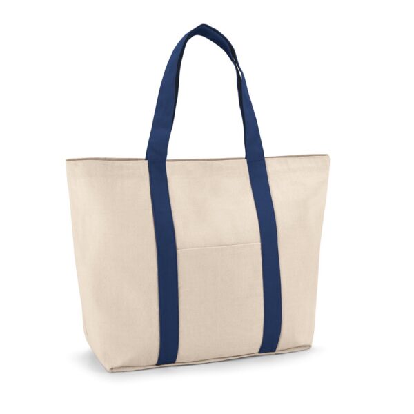 VILLE. Tragetasche aus 100% Canvas-Baumwolle mit einer Innentasche (280 g/m²) - blau