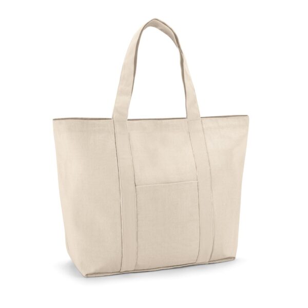 VILLE. Tragetasche aus 100% Canvas-Baumwolle mit einer Innentasche (280 g/m²) - Naturhell