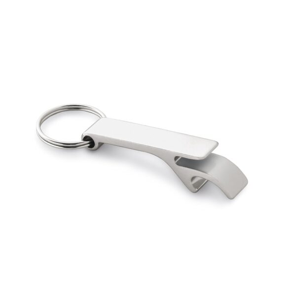 BAITT. Schlüsselanhänger aus Aluminium mit Flaschenöffner - Satinsilber