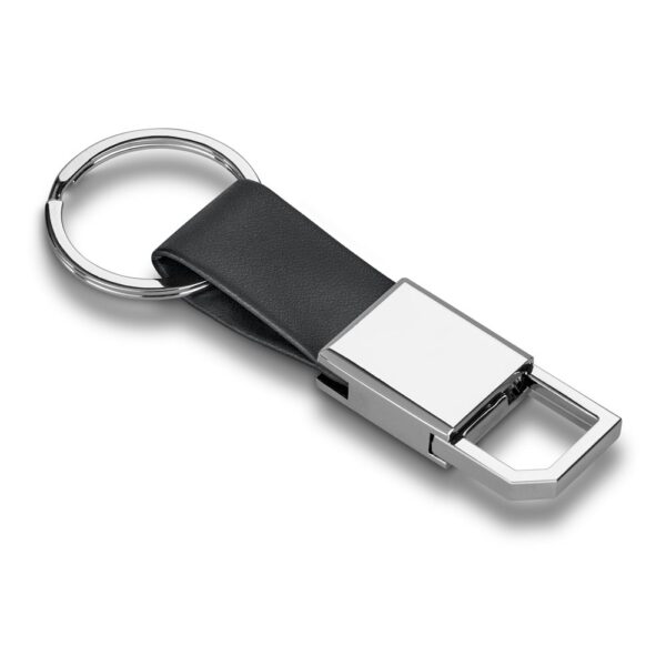 BOURCHIER. Schlüsselanhänger aus PU und Metall - schwarz