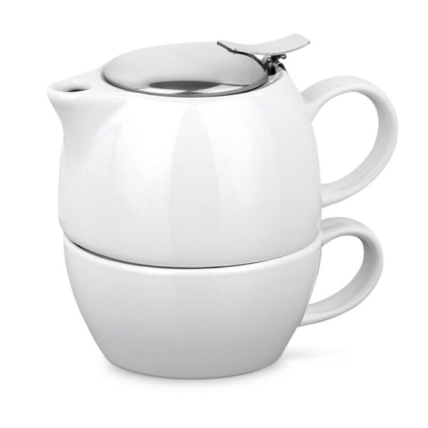 COLE. Teeset aus Porzellan 2 in 1 - weiss, 440 mL, 280mL