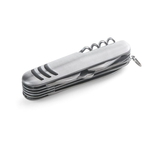 KAPRUN. Multifunktions-Taschenmesser aus Edelstahl und Metall - Satinsilber