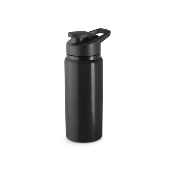 SHAWN. Sportflasche aus 90% recyceltem aluminium - schwarz, 660 ml