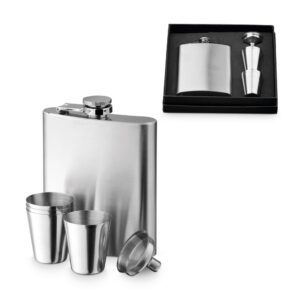 NOVAK. Set aus Edelstahlflasche und Gläsern 200 mL