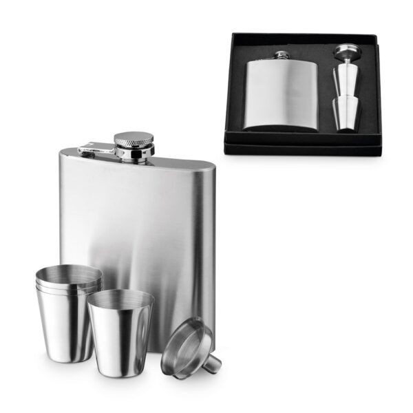 NOVAK. Set aus Edelstahlflasche und Gläsern 200 mL