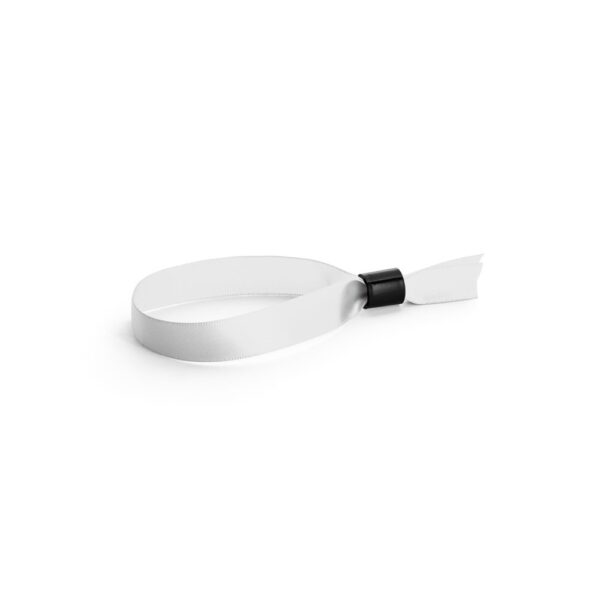SECCUR. Veranstaltungsarmband aus Satin - weiss