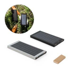 CLERK. 8'000 mAh Powerbank mit Solarpanel aus 100% recyceltem Aluminium