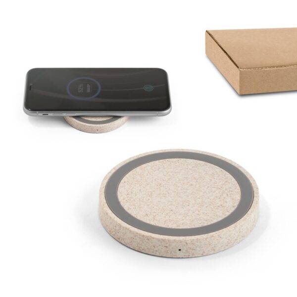 CUVIER. 5W wireless Ladegerät aus ABS und Strohfaser