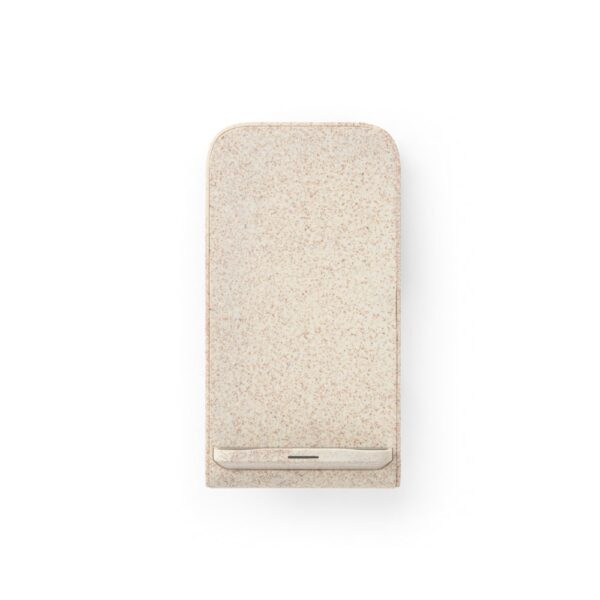 ENGLERT. Smartphone-Halter mit schnellem 10W wireless Ladegerät aus Recyceltes ABS (100% rABS) und Weizenstroh