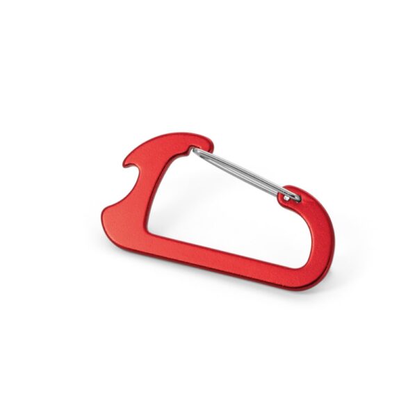 CLOSE. Karabiner aus Aluminium mi Kapselöffner - rot